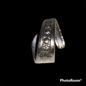 Vintage Handcrafted Rogers Silver Spoon Ring Size 7